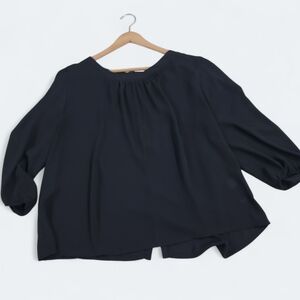 New York & Co  Black Women's Top Buttons Down Back Size XXL Blouse